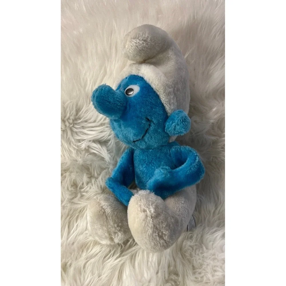 Vintage Blue SMURF Plush Stuffed Animal Toy Doll Peyo‎ Wallace Berrie & Co